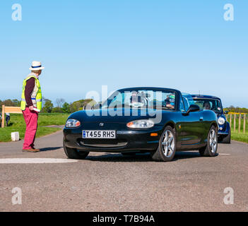 Classic 1999 Mazda MX5 Cabrio Sportwagen Archerfield Immobilien, North Berwick Rotary Club Oldtimer Tour 2019, East Lothian, Schottland, Großbritannien Stockfoto