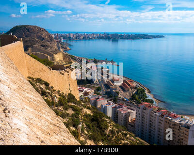 Vistas desde el Castillo de Santa Bárbara. Alicante. Comunidad Valenciana. España Stockfoto