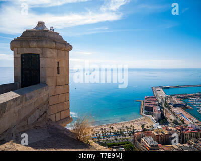 Vista desde el Castillo de Santa Bárbara. Alicante. Comunidad Valenciana. España Stockfoto