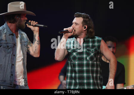 AUSTIN, TX - Mai 04: Brian Kelley von Florida Georgia Line auf der Bühne führt während der 2019 iHeartCountry Festival am Frank Erwin Center am 4. Mai 2019 in Austin, Texas. Foto: Chris Tello/imageSPACE/MediaPunch Stockfoto