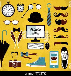 Hipster eingestellt. Lustige set Icon Set von Stil Stock Vektor