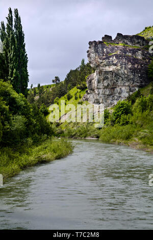 Coyhaique River Valley im chilenischen Patagonien. Stockfoto