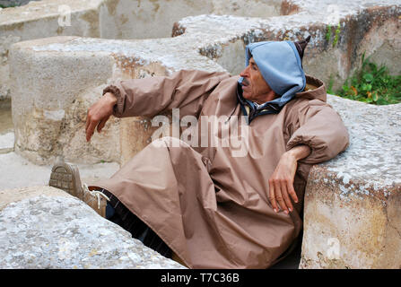 Porträt eines marokkanischen Mann, Meknès, Marokko Stockfoto