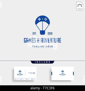 Spiel Logo Design controller Ballon die Reise Vektor-illustration icon-Element-Vektor Stock Vektor