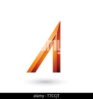 Vector Illustration von Orange Geometrische glänzend Brief einer isoliert auf weißem Hintergrund Stockfoto