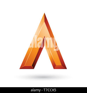 Vector Illustration von Orange glänzend Geometrische Brief einer isoliert auf weißem Hintergrund Stockfoto