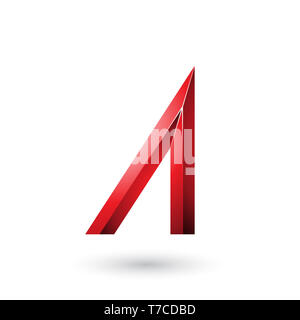 Vector Illustration der Rote Geometrische glänzend Brief einer isoliert auf weißem Hintergrund Stockfoto