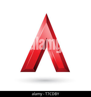Vector Abbildung: Rot glänzend Geometrische Brief einer isoliert auf weißem Hintergrund Stockfoto