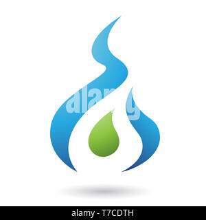 Vector Illustration des Blauen Brief einem geformten Feuer Symbol isoliert auf weißem Hintergrund Stockfoto