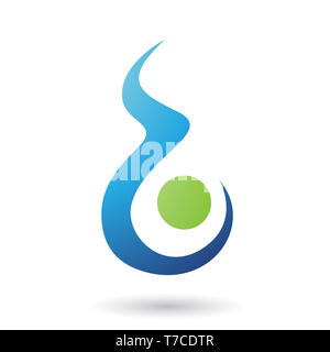 Vector Illustration des Blauen Brief B geformte Feuer Symbol isoliert auf weißem Hintergrund Stockfoto