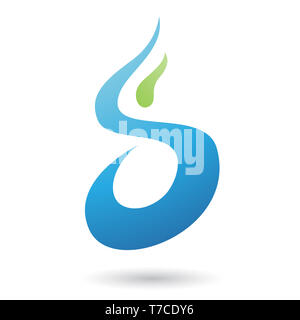 Vector Illustration des Blauen Brief S-förmiger Feuer Symbol isoliert auf weißem Hintergrund Stockfoto