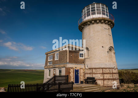 Belle Tout Leuchtturm auf die Seven Sisters Cliffs, East Sussex, Großbritannien Stockfoto