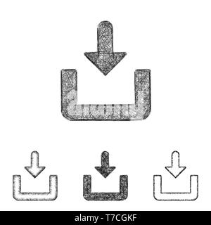 Download-Icon-Set - Strichzeichnungen zu skizzieren Stock Vektor