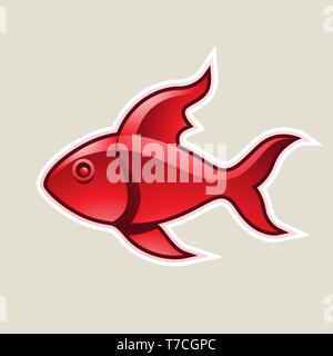 Vector Illustration der Rote Fisch oder Fische Symbol isoliert auf weißem Hintergrund Stockfoto