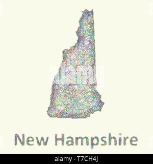 New Hampshire Linie Art Karte Stock Vektor