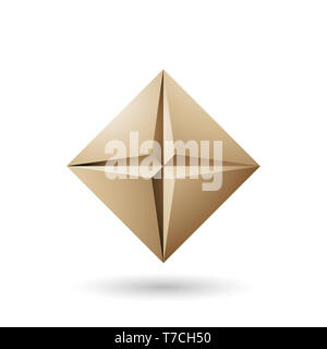 Vector Abbildung: Beige Diamond Symbol mit einem Stern isoliert auf weißem Hintergrund Stockfoto