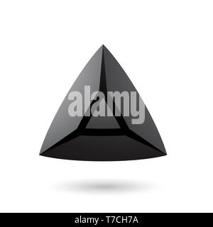 Vector Abbildung: Schwarz und Fett 3d Pyramide isoliert auf weißem Hintergrund Stockfoto