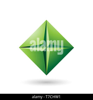 Vector Illustration der Green Diamond Symbol mit einem Stern isoliert auf weißem Hintergrund Stockfoto