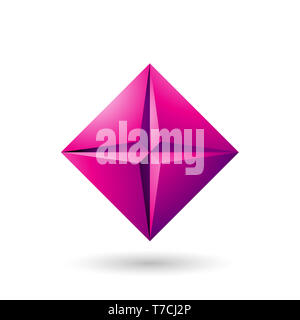Vector Illustration von Magenta Diamond Symbol mit einem Stern isoliert auf weißem Hintergrund Stockfoto