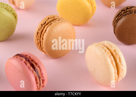 Macarons assorment Nahaufnahme Stockfoto