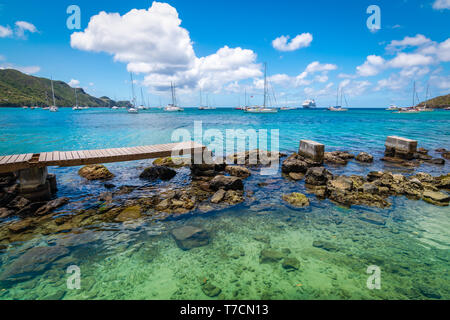 Alten Spuren von Belmont Strand zu Prinzessin Margaret Strand in Bequia. Stockfoto