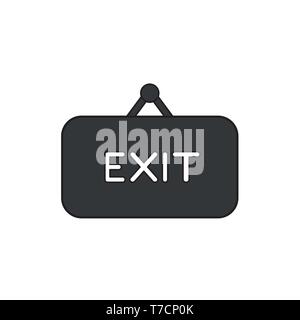 Vektor icon Konzept der Word beenden auf schwarz Hängeschild. Stock Vektor