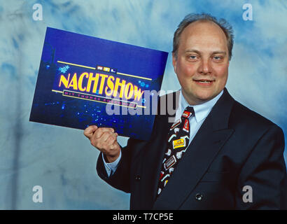 RTL Nachtshow, spät - Nacht - Talkshow, Deutschland 1994, Moderator Thomas Koschwitz Stockfoto