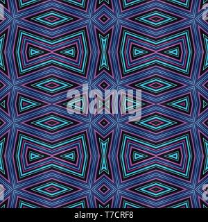 Abstrakte glänzend Seamless Pattern matching Mais Blume blau, schwarz und Dark Slate Blue Farben. Stockfoto