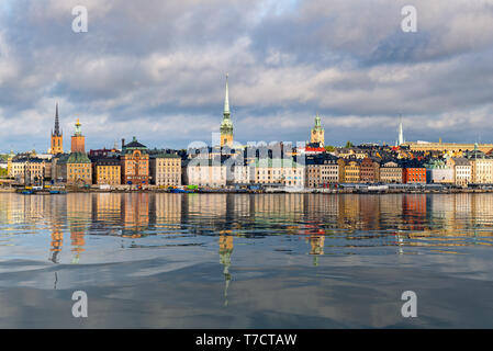 Panorama von Gamla Stan in Stockholm, Schweden Stockfoto