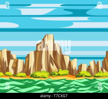 Klippen nahtlose Landschaft Stock Vektor