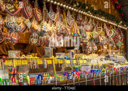 Weihnachtsmarkt in Heidelberg, Deutschland Stockfoto