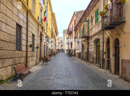 Tarquinia (Italien) - ein herrliches der Etrusker und der mittelalterlichen Stadt in der Provinz Viterbo, Region Latium. Es ist eine touristische Attraktion für viele Kirchen Stockfoto