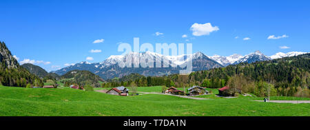 Frühling im oberen Allgäu in der Nähe von Tiefenbach Stockfoto