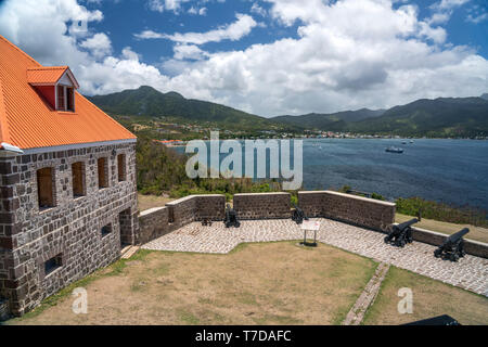 Fort Shirley im Cabrits National Park und Prince Rupert Bay, Dominica, Karibik, Gävle | Fort Shirley am Cabrits National Park und Prinz Stockfoto