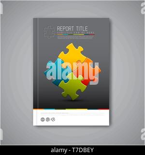 Moderne Vektor Zusammenfassung Broschüre, einen Bericht oder Flyer Design vorlage mit Puzzleteile Stock Vektor