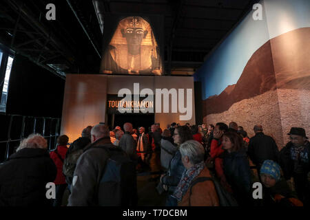 Tutanchamun, der Schatz des Pharao, Ausstellung Paris Stockfoto