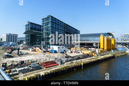 Der Berliner Hauptbahnhof im Bau. Im April 2019 getroffen Stockfoto