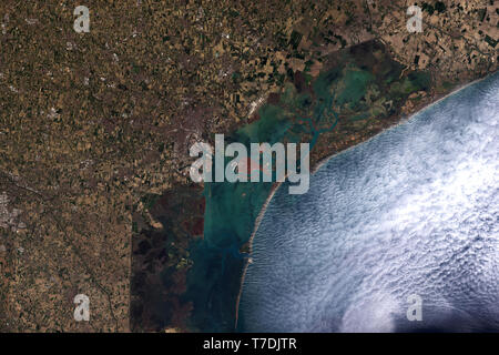 Platz Blick auf Wolken Venedig und die Lagune von Venedig in Italien - Enthält Copernicus Sentinel Data (2019 geändert) Stockfoto