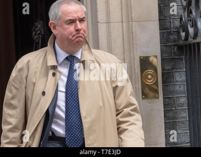 London, Großbritannien. 7. Mai 2019, Geoffrey Cox, hinterlässt eine Kabinettssitzung in Downing Street 10, London, UK. Credit: Ian Davidson/Alamy leben Nachrichten Stockfoto