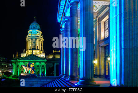 Festival der Lichter, Konzerthaus, Deutscher Dom, Gendarmenmarkt, Mitte, Berlin, Deutschland Stockfoto