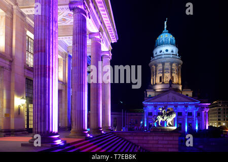 Festival der Lichter, Konzerthaus, Franzoesischer Dom, Gendarmenmarkt, Mitte, Berlin, Deutschland Stockfoto