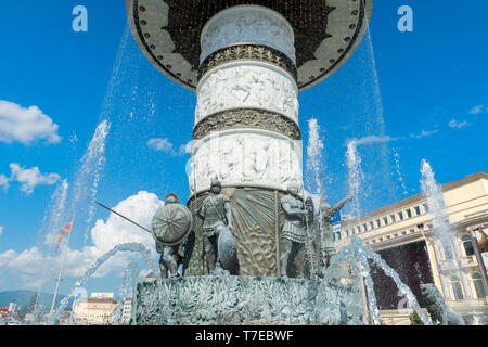 Alexander der Große Brunnen, Mazedonien, Skopje, Mazedonien Stockfoto