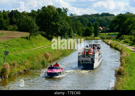 Schiff Ostroda, Elblag-Ostroda-Kanal, Ermland Masuren, Polen Stockfoto