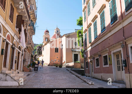 Jungfrau Maria, katholische Kirche, Altstadt, Kerkyra, Korfu, Ionische Inseln, Griechenland Stockfoto