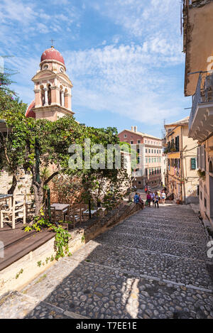 Jungfrau Maria katholische Kirche, Altstadt, Kerkyra, Korfu, Ionische Inseln, Griechenland Stockfoto