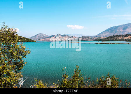 Butrint See, salzwasser Lagune, Nationalpark, Butrint, Saranda, Albanien Stockfoto