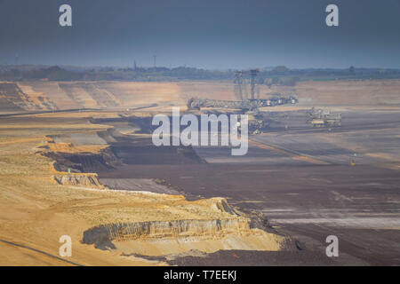 , Braunkohletagebau Garzweiler I, Rheinischen Braunkohlerevier, Rhein-Kreis Neuss, Nordrhein-Westfalen, Deutschland Stockfoto