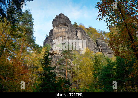 Schrammsteine, Nationalpark saechsischen Schweiz, Sachsen, Deutschland Stockfoto