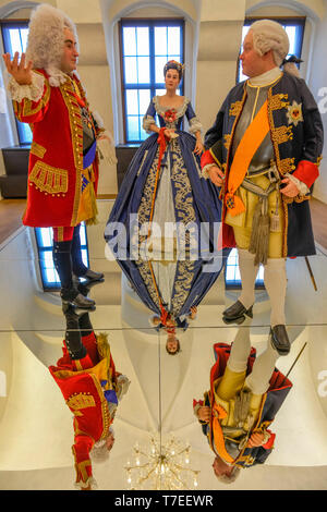 Figuren, Dauerausstellung, Festung Königstein, Saechsischen Schweiz, Sachsen, Deutschland, Burg K÷Königstein Stockfoto