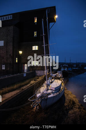 Kalten Januar Abend in Battlesbridge, Essex Stockfoto